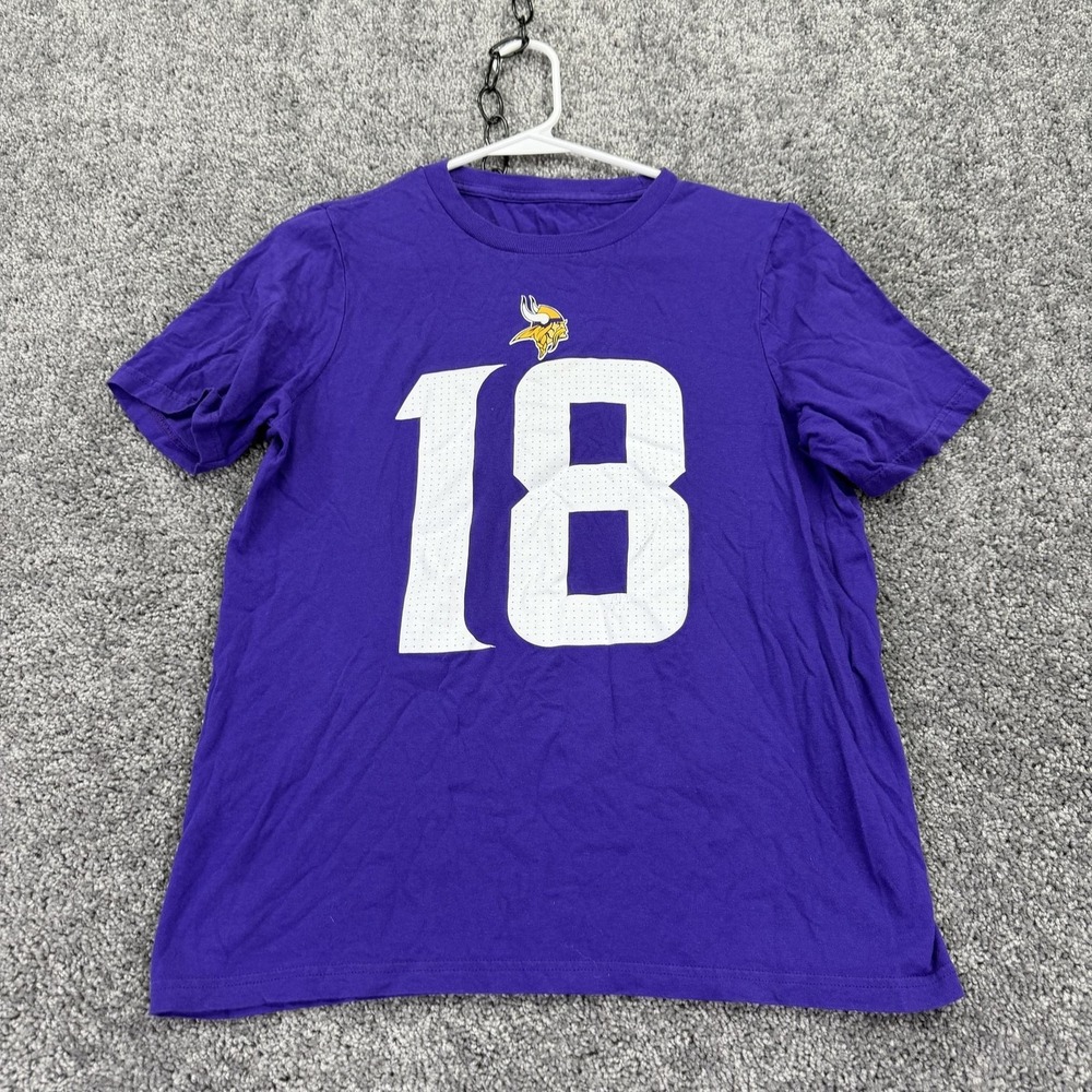 Minnesota Vikings Shirt Boys Large Purple NFL Football Nike Jefferson 18 Tee Top